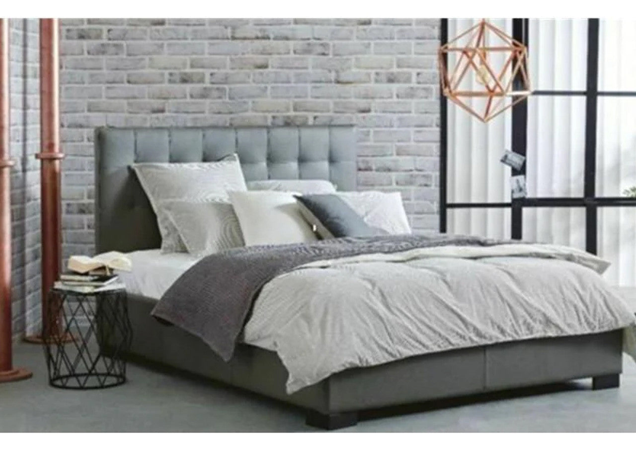 Double Raveena Leather Bed - As Pictured