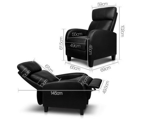 LANDRON LEATHERETTE  OFFICE CHAIR  - BLACK