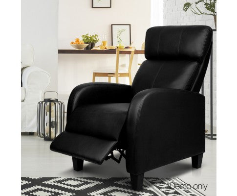 LANDRON LEATHERETTE  OFFICE CHAIR  - BLACK