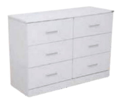 ALLEAH 6 DRAWER LOWBOY - WHITE OR BLACK