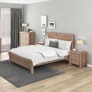 ENDLICHERI KING 4 PIECE (TALLBOY) BEDROOM SUITE - OAK / CHOCOLATE