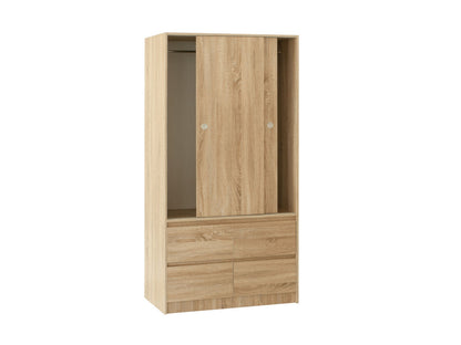 AMAZING 2 SLIDING DOOR / 4 DRAWER WARDROBE COLLECTION - ASSORTED COLOURS - STARTING FROM $349