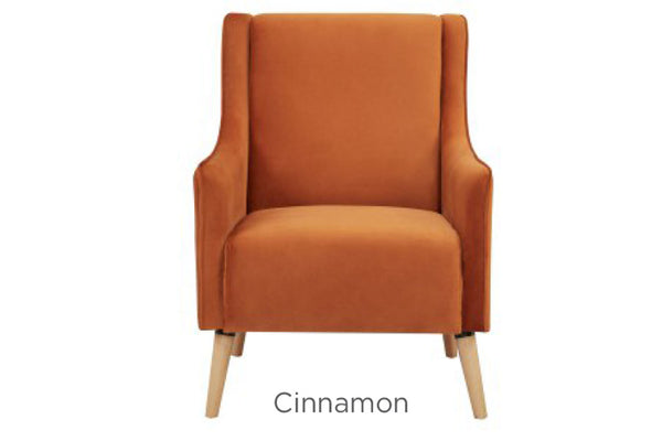 ROSIE FABRIC UPHOLSTERED ARMCHAIR - CINNAMON