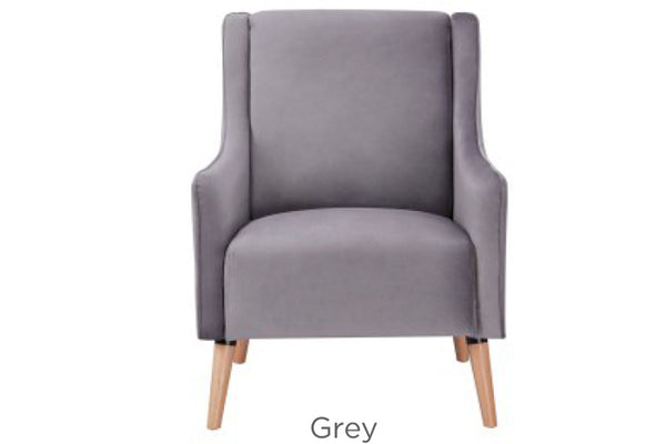 ROSIE FABRIC UPHOLSTERED ARMCHAIR - GREY
