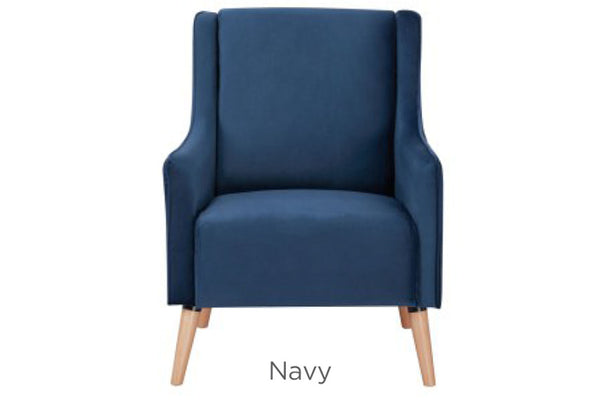 ROSIE FABRIC UPHOLSTERED ARMCHAIR - NAVY