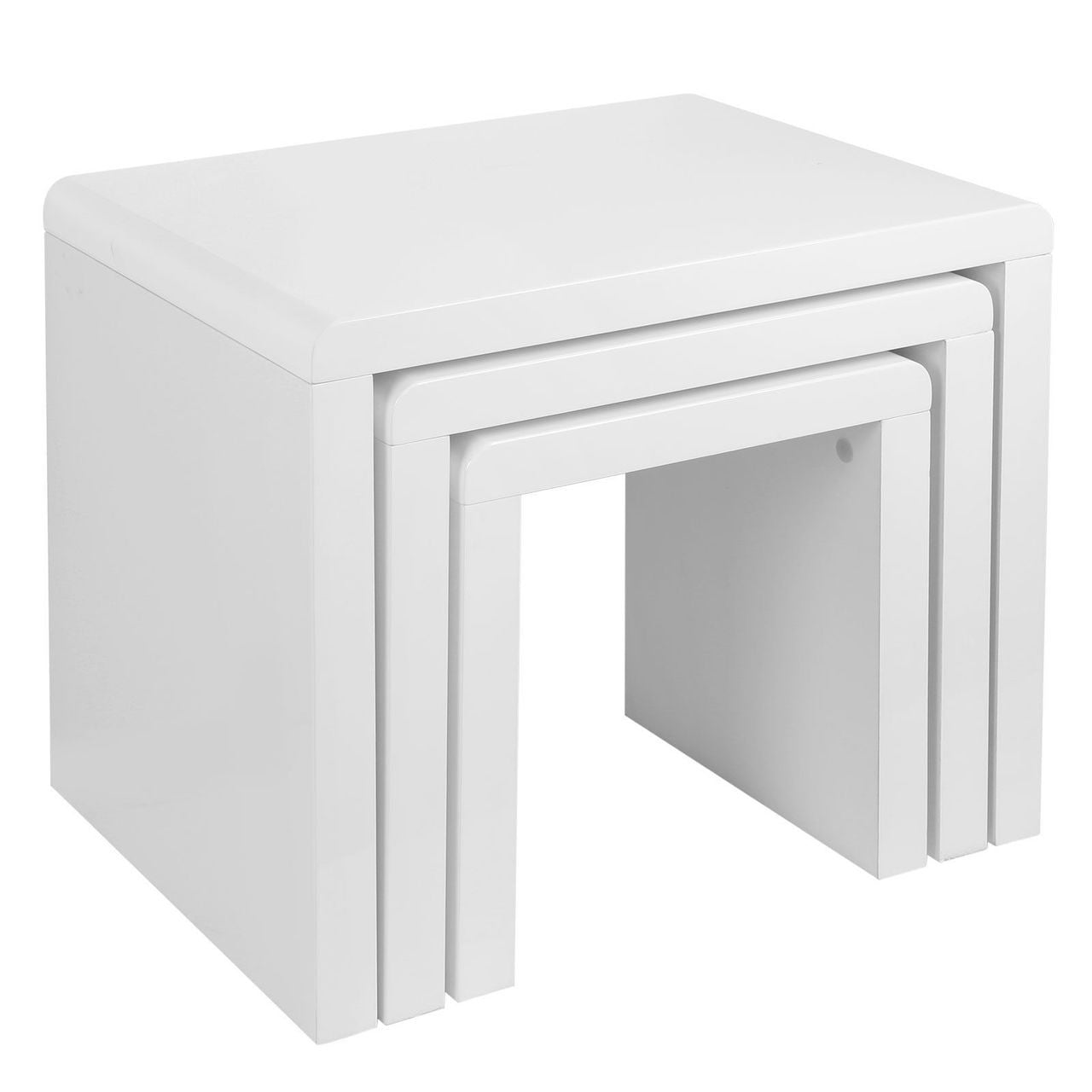 JASON NEST OF 3 STACK ABLE TABLES - HIGH GLOSS WHITE