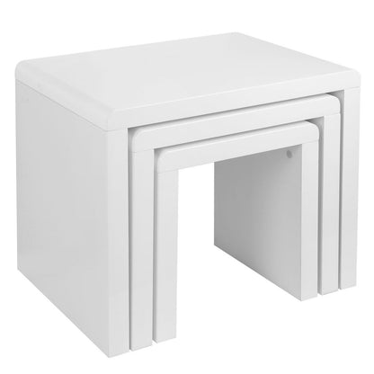 JASON NEST OF 3 STACK ABLE TABLES - HIGH GLOSS WHITE