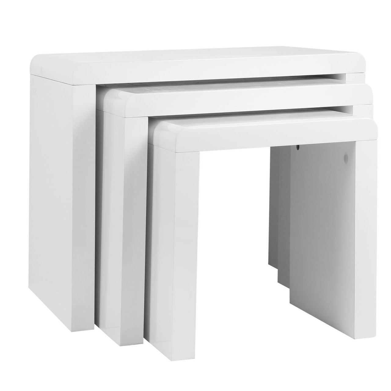 JASON NEST OF 3 STACK ABLE TABLES - HIGH GLOSS WHITE