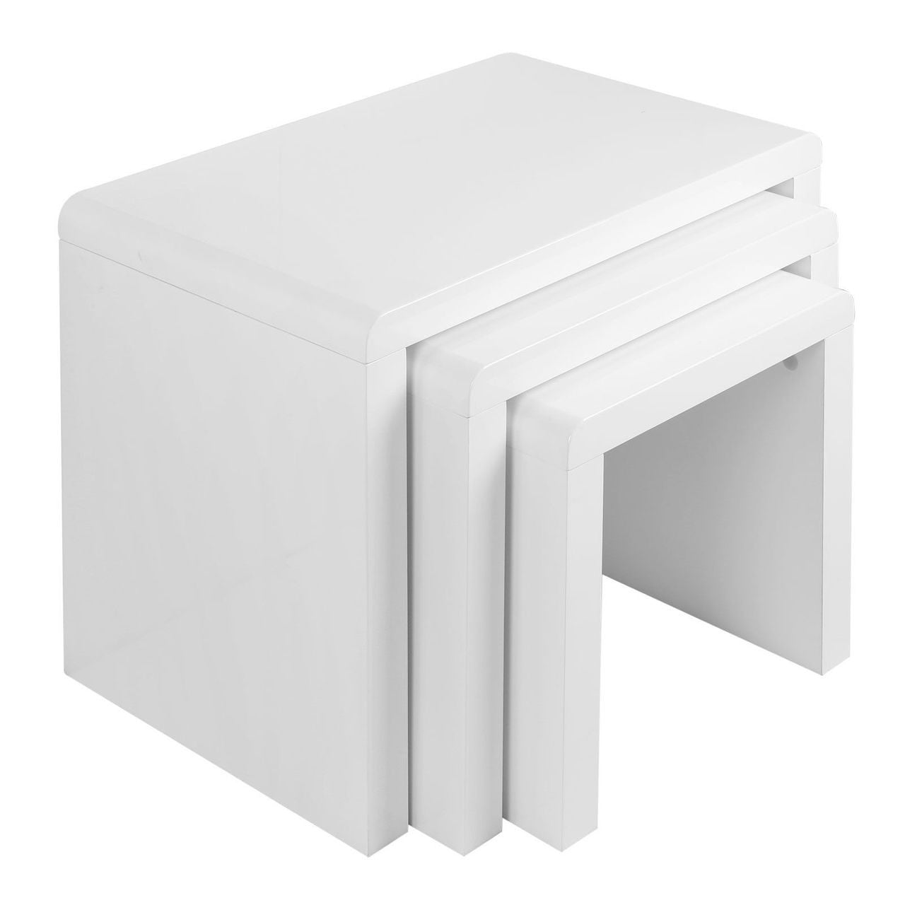 JASON NEST OF 3 STACK ABLE TABLES - HIGH GLOSS WHITE