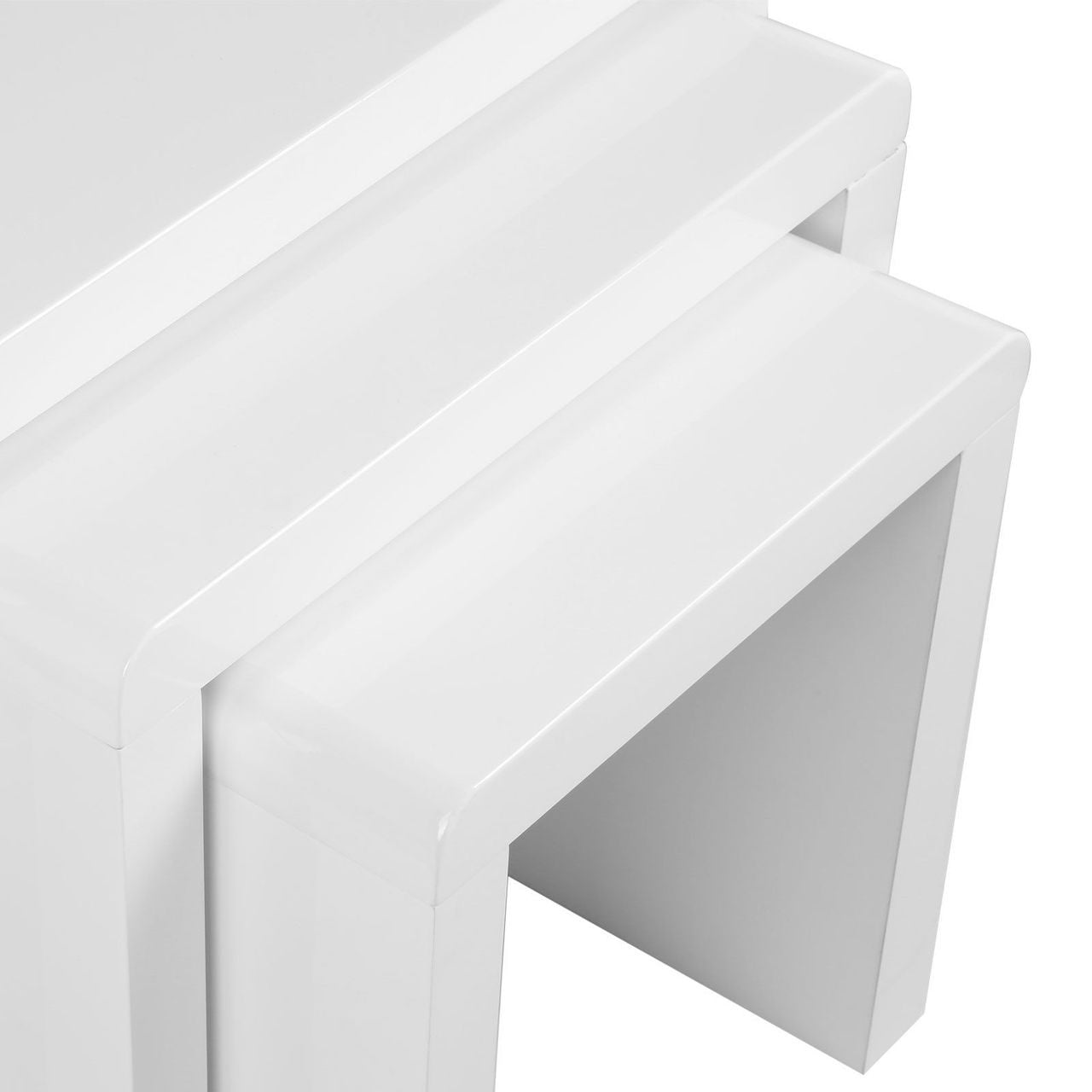 JASON NEST OF 3 STACK ABLE TABLES - HIGH GLOSS WHITE