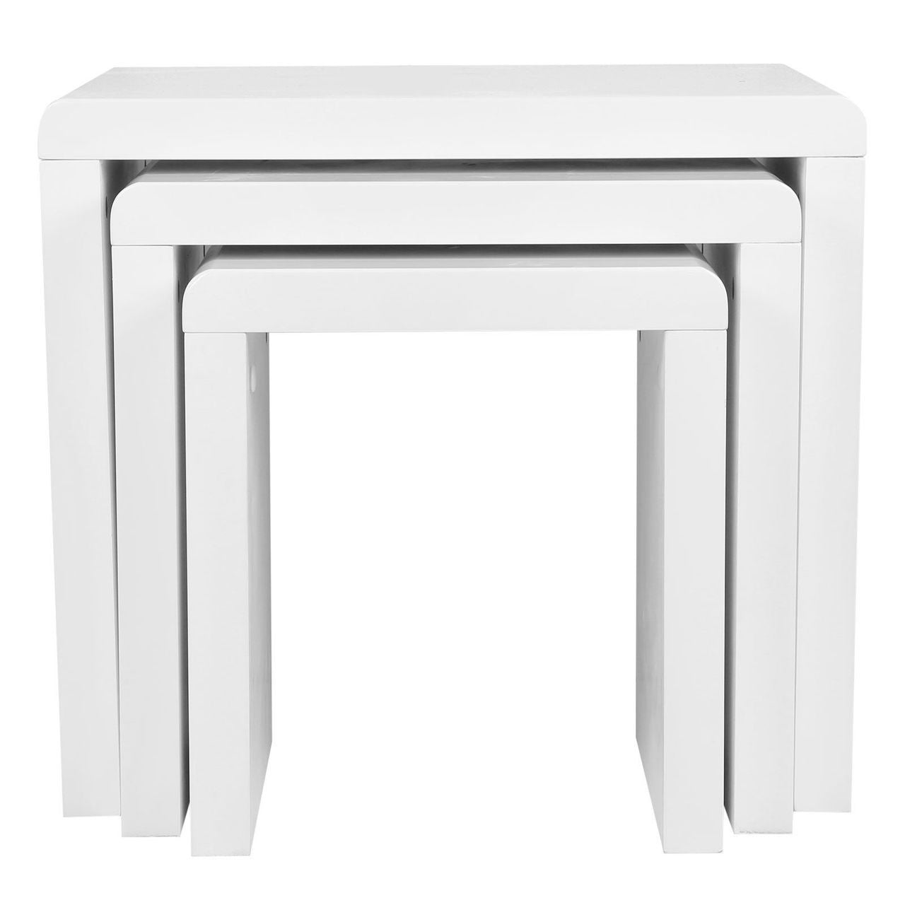 JASON NEST OF 3 STACK ABLE TABLES - HIGH GLOSS WHITE