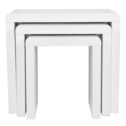 JASON NEST OF 3 STACK ABLE TABLES - HIGH GLOSS WHITE
