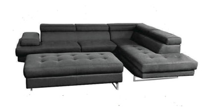 SALOON CHAISE LOUNGE WITH FOOTSTOOL  - BLACK OR BROWN