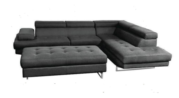 SALOON CHAISE LOUNGE WITH FOOTSTOOL  - BLACK OR BROWN