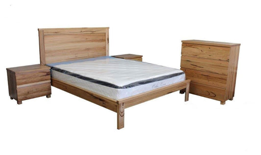KING SAVILLE (AUSSIE MADE) BED ONLY - WITH DOONA FOOT - ASSORTED STAINED COLOURS