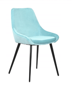DOMO VELVET FABRIC DINING CHAIR - SKY BLUE