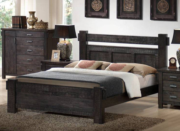 Queen Buckingham Bed (MODEL - 19-5-1-20-20-12-5) - Blue