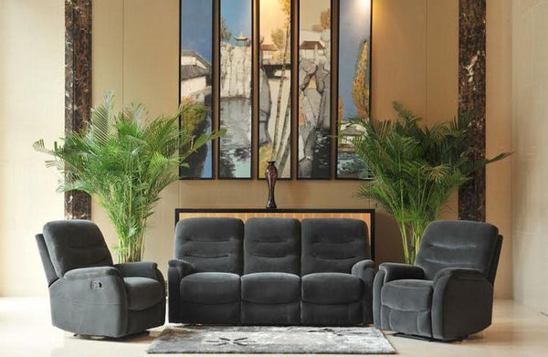 SHERRY 3RR+2RR+1R VELVET FABRIC RECLINER SUITE - ASSORTED COLOURS