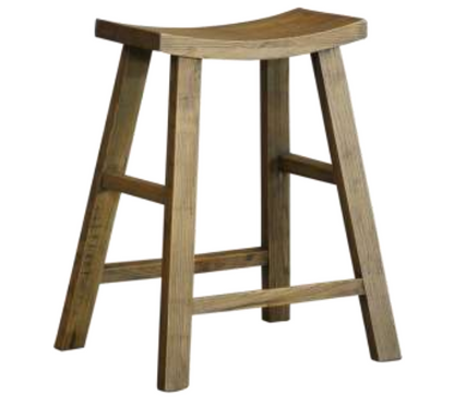 SHINTO BARSTOOL - 650(H) - RUSTIC ELM OR ANTIQUE WHITE & ELM