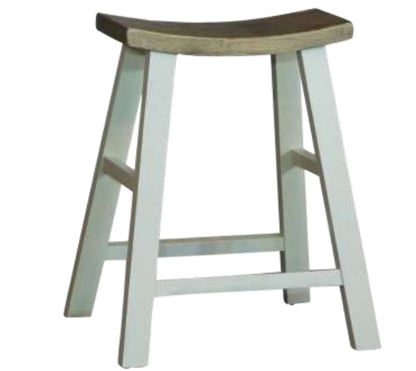 SHINTO BARSTOOL - 650(H) - RUSTIC ELM OR ANTIQUE WHITE & ELM