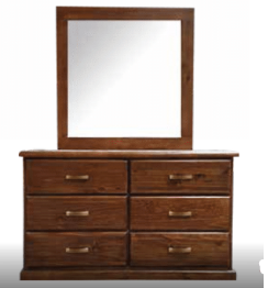 Gunnison 6 Drawer Dresser With Mirror - As Pictured