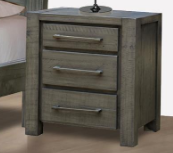 Selma 3 Drawer Bedside Table - 660(H) X 580(W) - As Pictured
