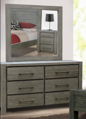 Selma 6 Drawer Dresser With Mirror - As Pictured
