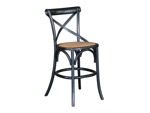 BENTWOOD CROSSBACK BAR STOOL - ANTIQUE BLACK