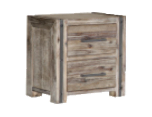 Swan (3558) 2 Drawers Bedside Table (19-20-15-3-11-25-1-18-4)- Brushed Gum