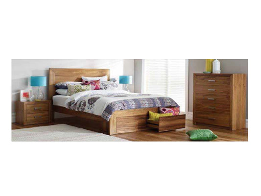GERALDTON KING 4 PIECE (TALLBOY) BEDROOM SUITE - BLACKWOOD