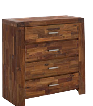 ADRIAN KING 4 PIECE TALLBOY BEDROOM SUITE WITH PHILLIPE CASEGOODS - (MODEL:BR580K)- JAVA RUSTIC