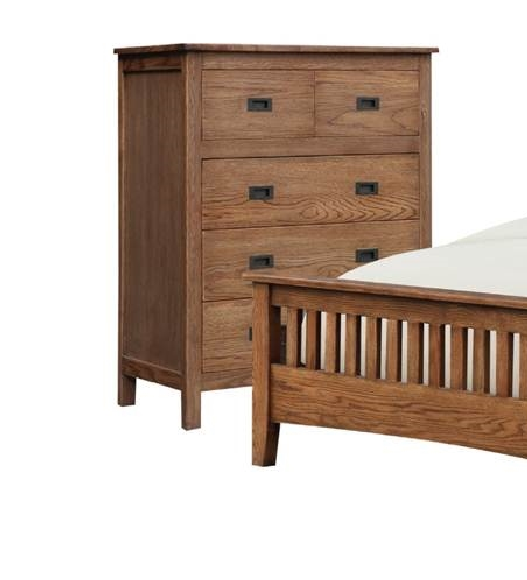 DANIEL (3727) KING 4 PIECE  (TALLBOY) BEDROOM SUITE WITH SERRA CASEGOODS   -CHESTNUT