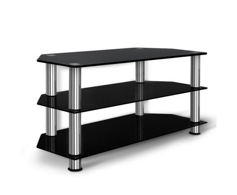 MARTINS 3 TIER TEMPERED GLASS ENTERTAINMENT TV  STAND - BLACK