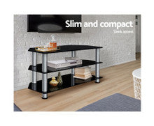 MARTINS 3 TIER TEMPERED GLASS ENTERTAINMENT TV  STAND - BLACK