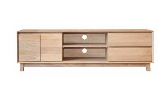 Summit TV Unit With 2 Door & 2 Drawers - 550(H) X 1795(W) - Light Oak