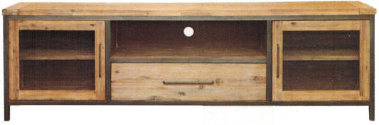 Cember Hardwood TV Unit With 2 Doors , 1 Niche , 1 Drawer - (16-15-18-20-12-1-14-4) - 680(H) X 2190(W) - Walnut