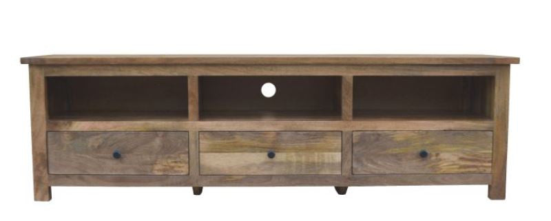 Mkii Parquetry Pattern TV Entertainment Unit With 3 Drawers - (WKEN-018-OAK) -american Oak