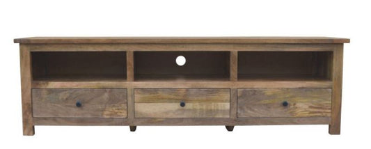 Mkii Parquetry Pattern TV Entertainment Unit With 3 Drawers - (WKEN-018-OAK) -american Oak