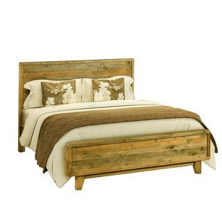 QUEEN MALONE BED FRAME - LIGHT BROWN