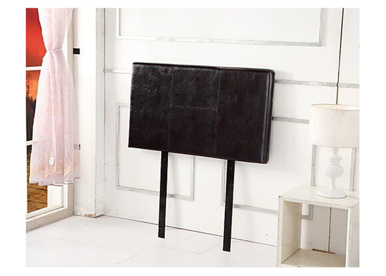 Single Albali Leather Headboard Bedhead - Brown