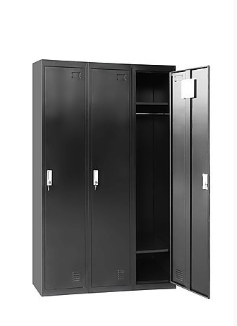TOPAZ 3 - DOOR SIDE BY SIDE OFFICE - GYM - STORAGE - SHED - LOCKERS - 1140(W) x 450(D) - BLACK