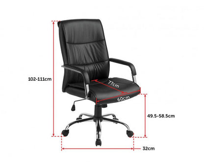 RODNEY PU LEATHER EXECUTIVE OFFICE CHAIR - BLACK