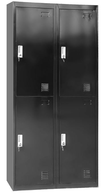 PUMBA FOUR DOOR SIDE BY SIDE OFFICE - GYM - STORAGE - SHED - LOCKERS 760(W) x 450(D) - BLACK
