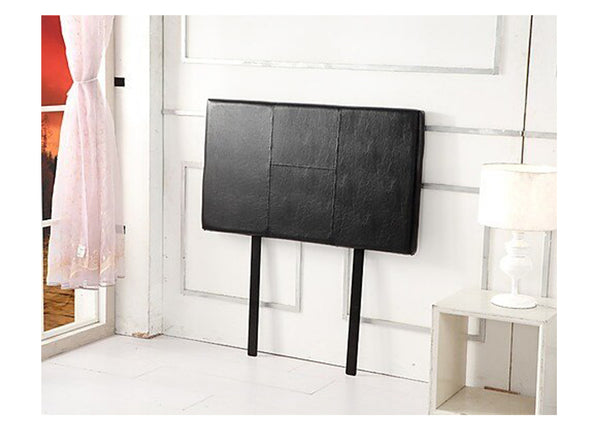 SINGLE ALDHIBA LEATHER HEADBOARD BEDHEAD - BLACK