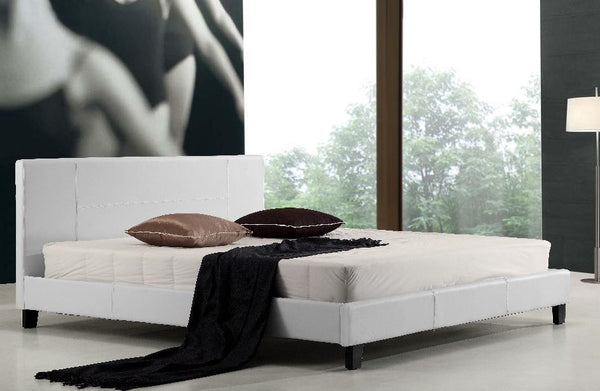 KING SOPHIE (ING-KBFB) LEATHERETTE  BED FRAME - WHITE