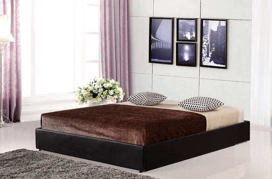 DOUBLE (ING-BE-DOUBLE-BLK)  LEATHERETTE ENSEMBLE BED FRAME - BLACK