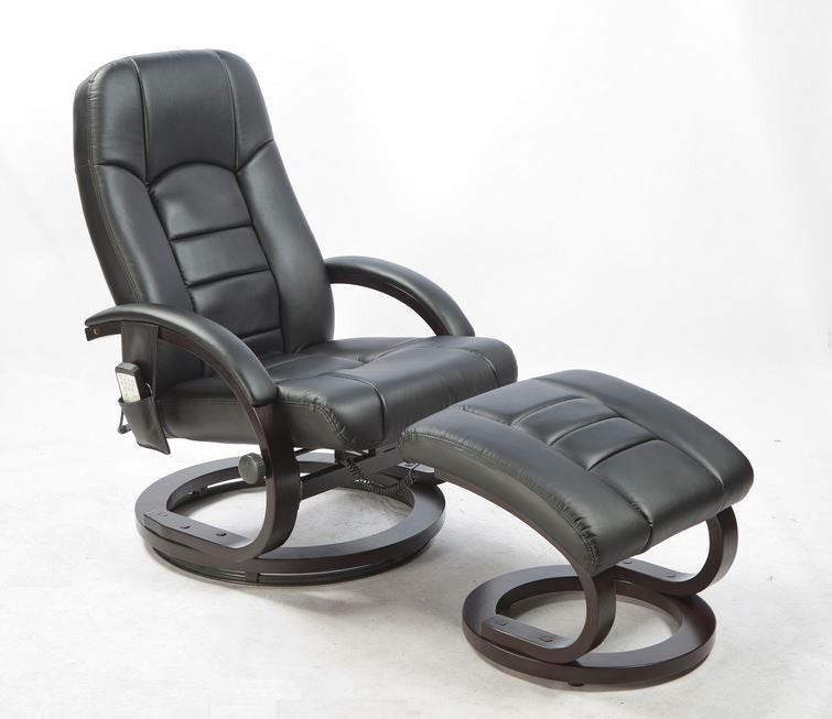 WALLEN DELUXE LEATHERETTE (LDF-5001)  RECLINER MASSAGE CHAIR  WITH FOOT REST AND REMOTE - BLACK