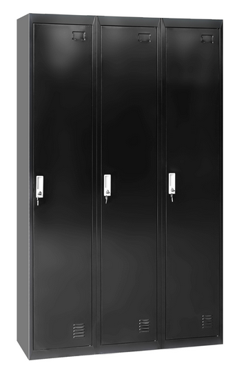 TOPAZ 3 - DOOR SIDE BY SIDE OFFICE - GYM - STORAGE - SHED - LOCKERS - 1140(W) x 450(D) - BLACK