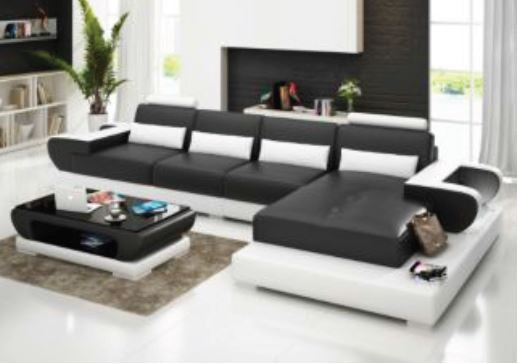 Arad (G8003C) Chaise Suite + Coffee Table - Choice Of Leather And Assorted Colours Available