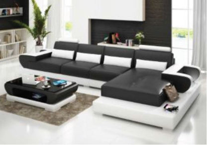 ARAD (G8003C) CHAISE SUITE + COFFEE TABLE - CHOICE OF LEATHER AND ASSORTED COLOURS AVAILABLE